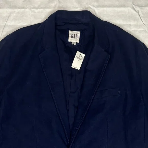 GAP Men's Navy Twill Two Button Blazer XL NWT Pockets - Picture 5 of 8